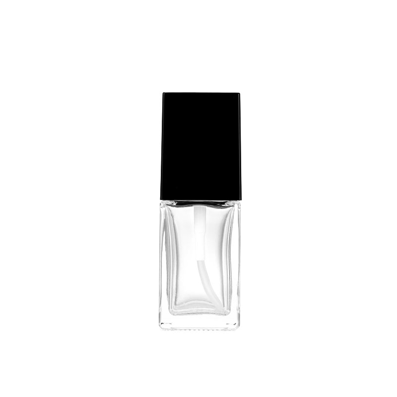 Compact Glass Perfume Bottle with Black Square Cap PB-GL-021