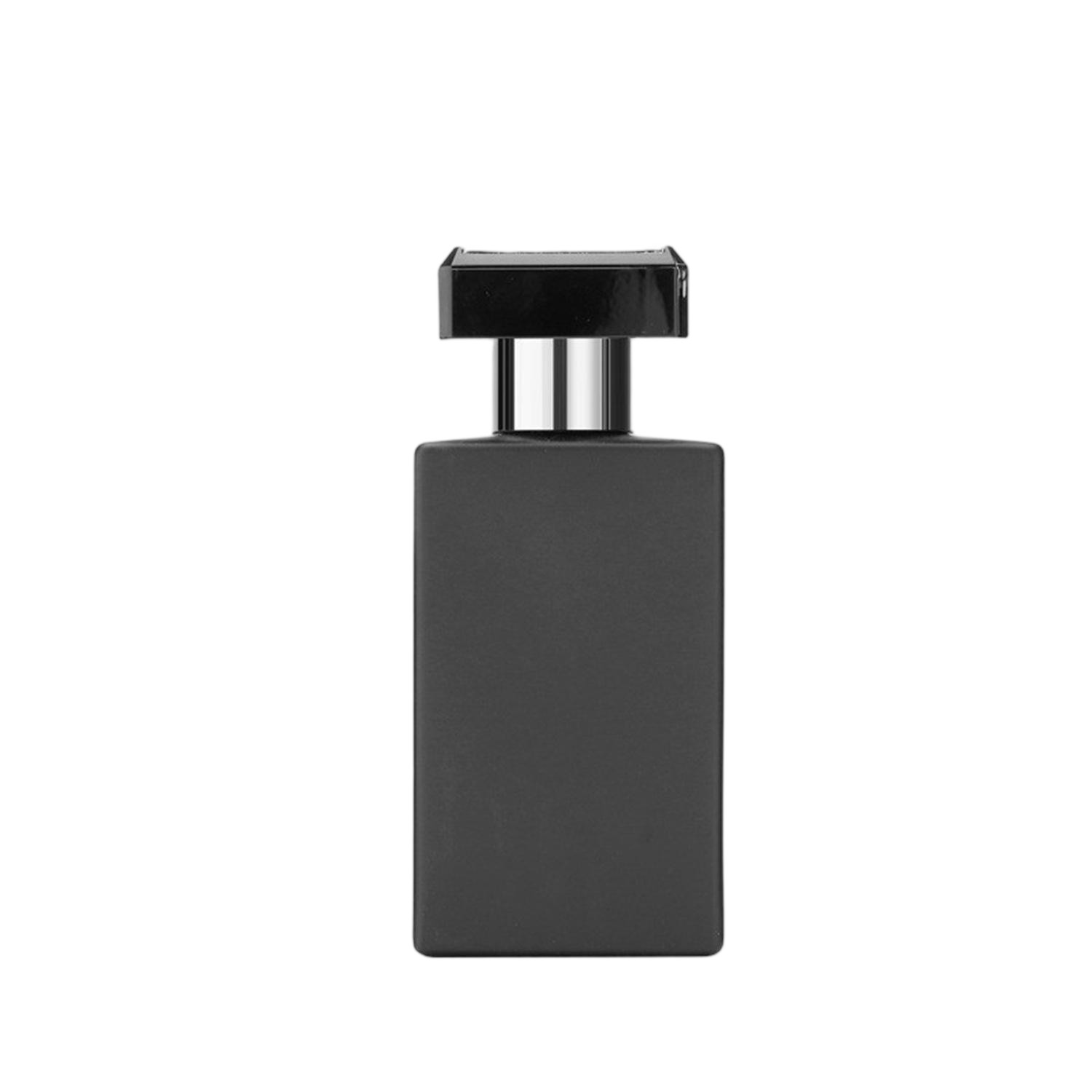 Color Coating on a matte black rectangular bottle