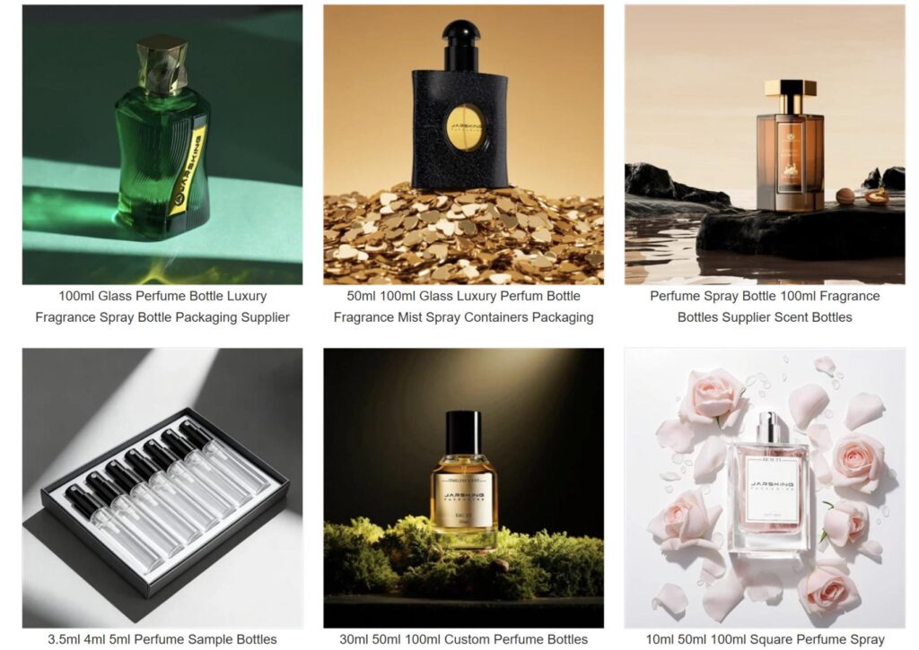 Jarsking fragrance packaging examples in several sizes and finishes